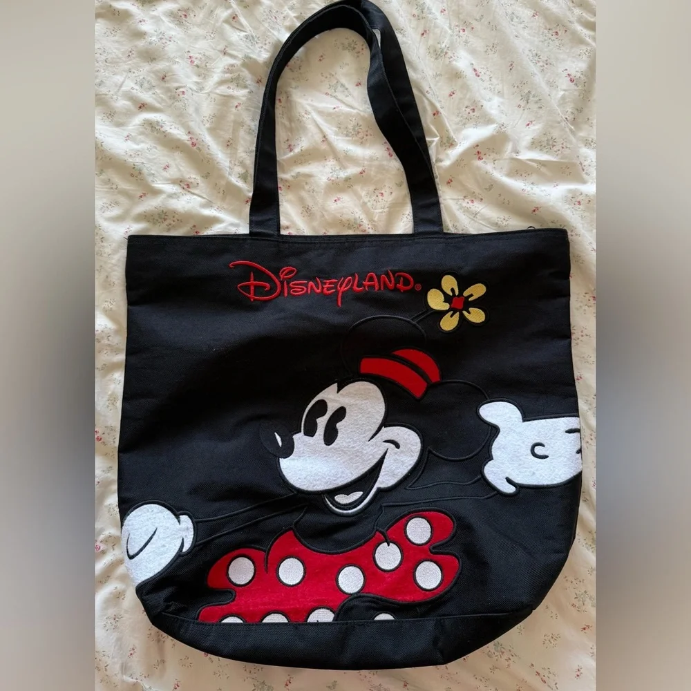 Disneyland Park Embroidered Minnie Mouse Zippered Tote